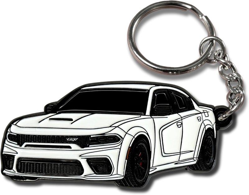 FOUR WHEEL BEAST مفتاح سيارة دودج تشارجر - مرخص رسميًا - ملحقات سيارة سرت المعدنية - سلسلة مفاتيح سيارة رائعة هدية للرجال - Image 1
